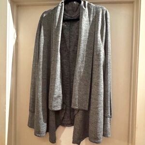 Nike Dri-Fit Cardigan Open Front Waterfall Yoga Wrap Long Sleeve Sweater Gray 3X